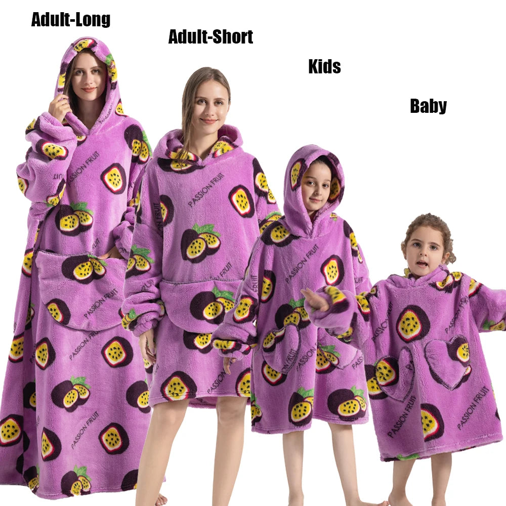 Felpe con cappuccio extra lunghe per donna Abbigliamento invernale per la casa Coperte di flanella per adulti con maniche Felpe con cappuccio morbide e calde per ragazze