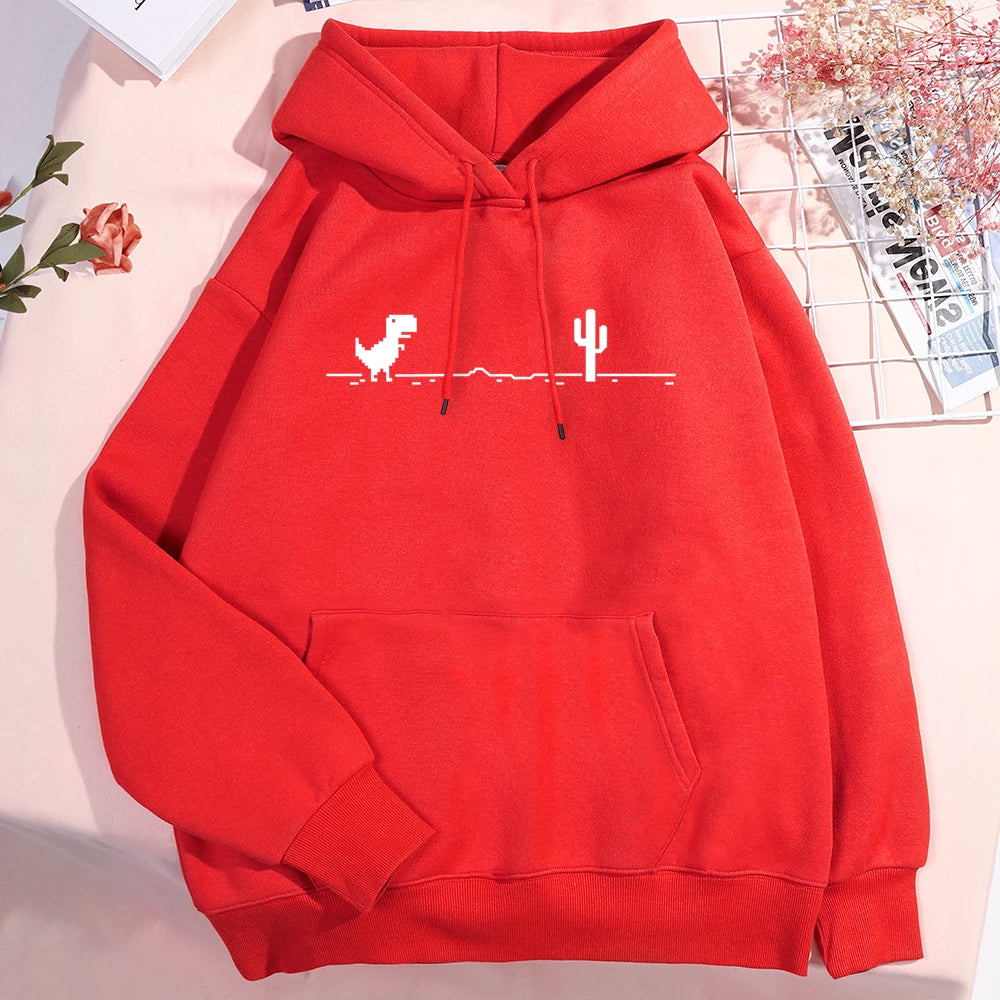 Felpa con cappuccio da piccolo dinosauro per malfunzione di rete uomo donna nuova felpa con cappuccio pullover addensata felpa con tasca carina autunno caldo felpa con cappuccio O-Nec