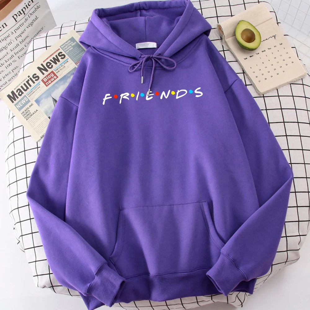 Sitcom Movie Friends Felpa con cappuccio da uomo stampata Felpa in pile coreano Semplice girocollo con cappuccio Street Oversize Abbigliamento da uomo autunnale