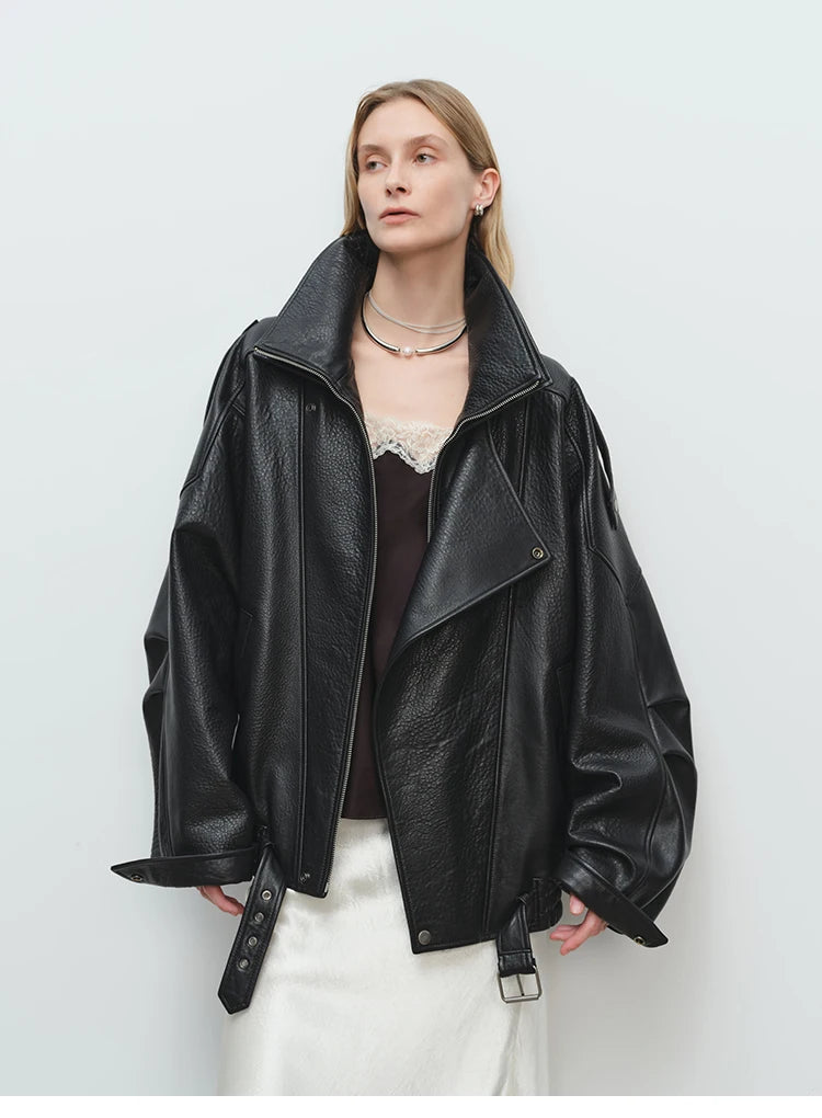 Mauroicardi Primavera Giacca oversize in morbida pelle Pu nera da uomo Cintura a maniche lunghe Designer di lusso Abiti di moda europei 2025