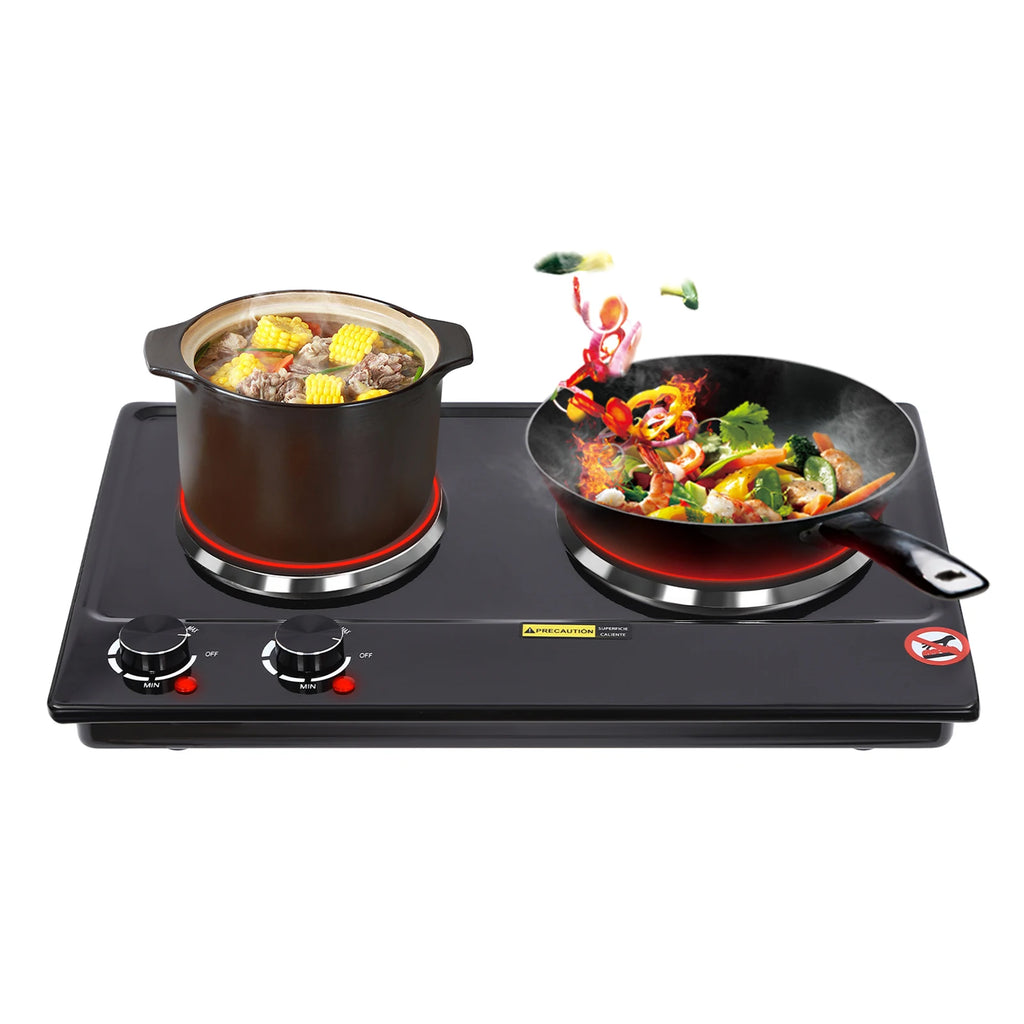 Electric Hob Cooker with 2 Plate| 2500W Electric Stove Cooktop| Knob Control, 6 Gear