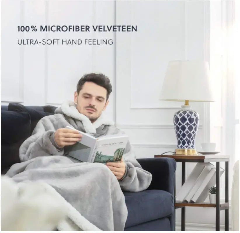 Felpe con cappuccio invernali Felpa in pile spesso caldo TV gigante Coperta indossabile oversize con maniche in flanella Coperta con cappuccio