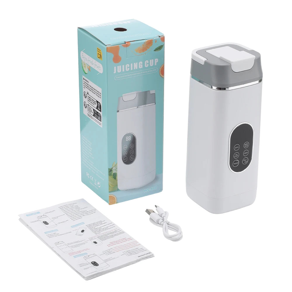 Electric Juicer Cup 2 Cups For Travel 6 Blades Portable Juicer Mixer Usb Charge Fresh Fruit Juice Personal Blender Smoothie