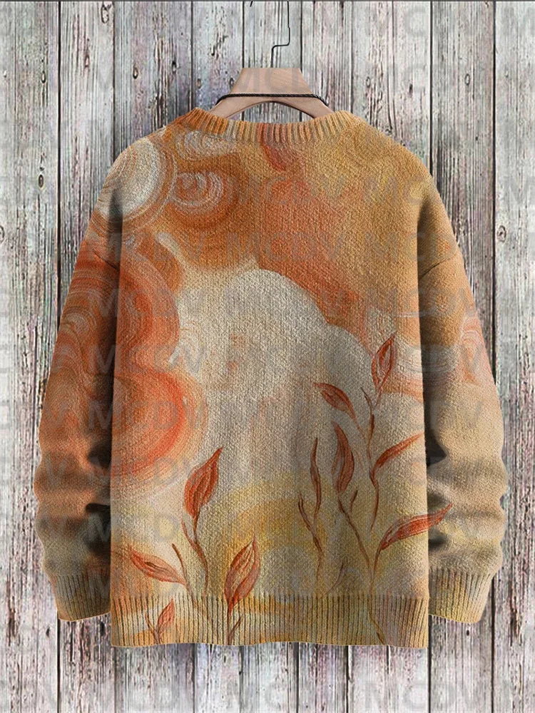Maglione pullover lavorato a maglia con stampa multicolore casual Rainbow Art da uomo per pullover da donna