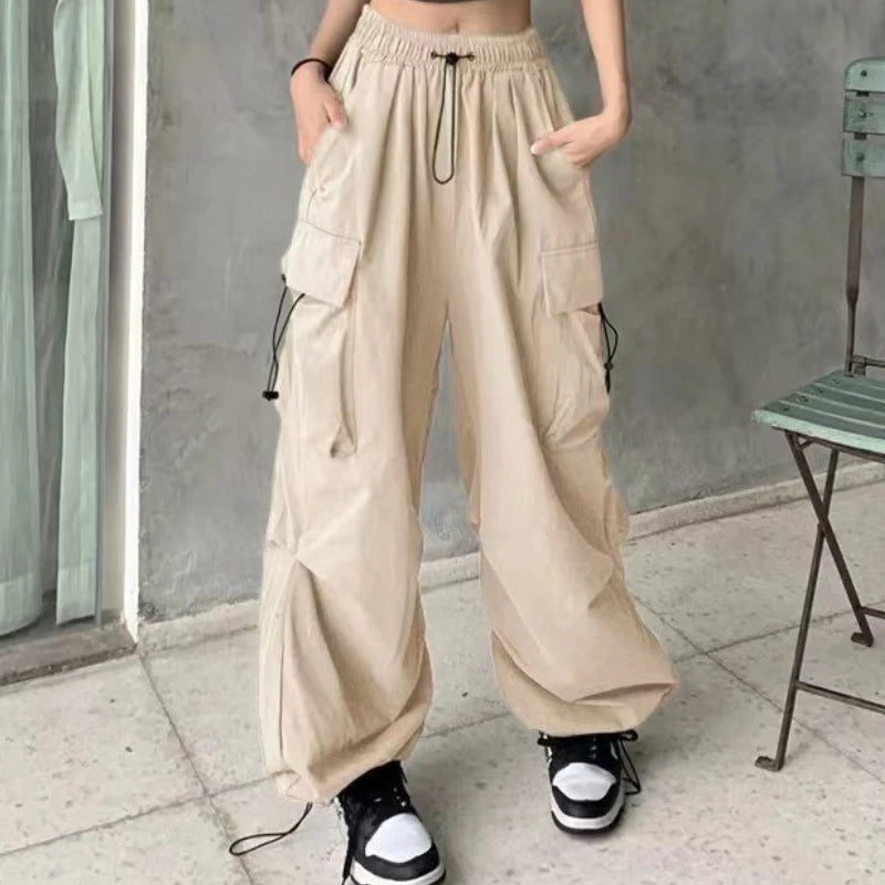 Pantaloni cargo retrò Moda donna Streetwear Vita alta Pantaloni sportivi casual sottili Pantaloni sportivi Harajuku Abbigliamento donna Pantaloni Mujer