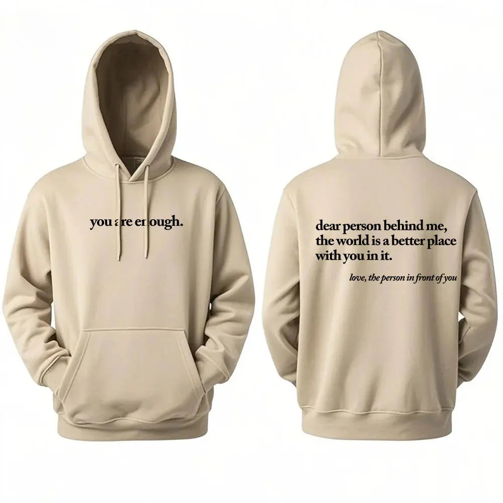 Caro persona dietrormi Il mondo è un posto migliore, sei abbastanza Felpa con cappuccio pullover unisex Felpe con cappuccio calde autunnali e invernali a maniche lunghe