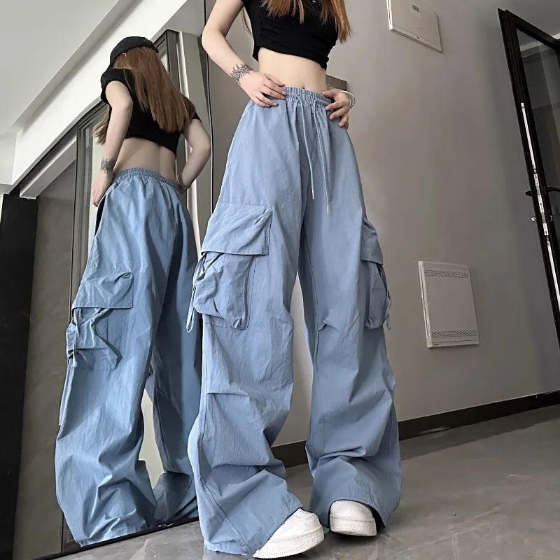 Pantaloni cargo retrò Moda donna Streetwear Vita alta Pantaloni sportivi casual sottili Pantaloni sportivi Harajuku Abbigliamento donna Pantaloni Mujer
