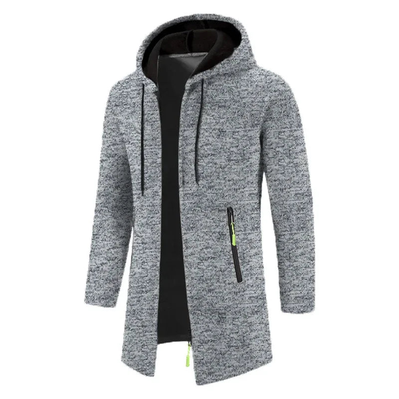 Felpe con cappuccio da uomo Felpe a maniche lunghe da uomo con cerniera con cappuccio Giacca invernale oversize da uomo Cappotto maglione nero