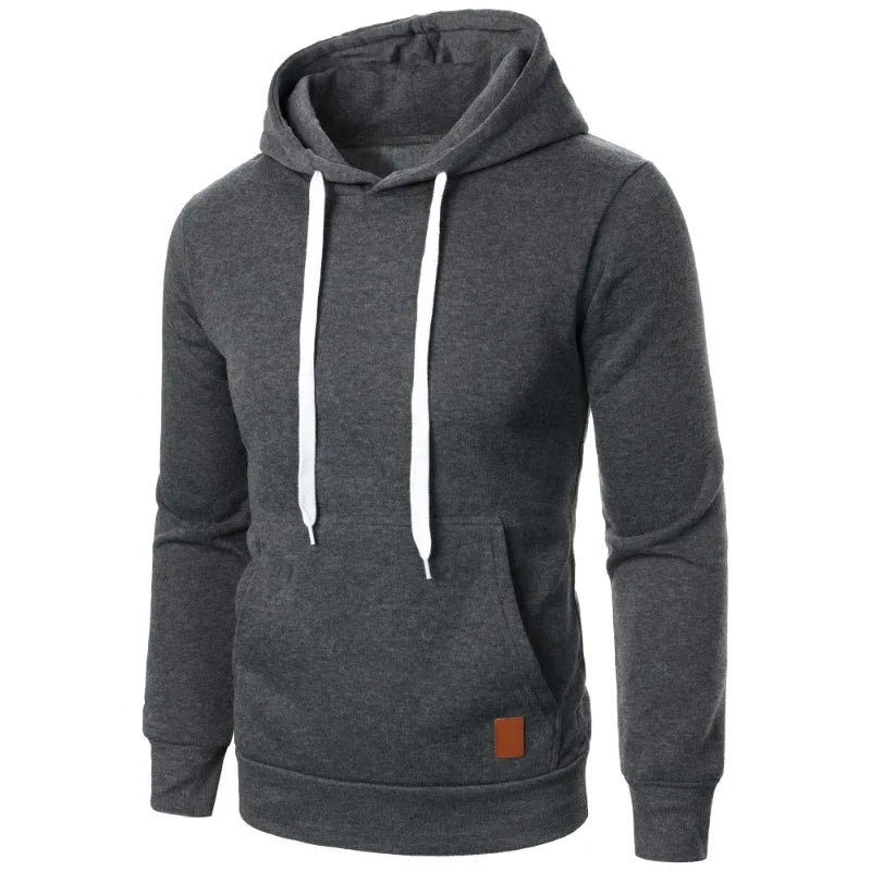 Felpe con cappuccio casual da uomo con colletto con cappuccio e coulisse Felpe Camicie a maniche lunghe Outdoor Streetwear Pullover leggero tinta unita