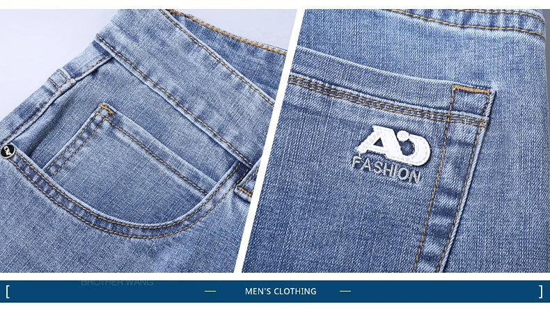 Jeans slim azzurri da uomo primaverili Pantaloni in denim in tessuto elasticizzato casual alla moda Pantaloni classici Grigio fumo