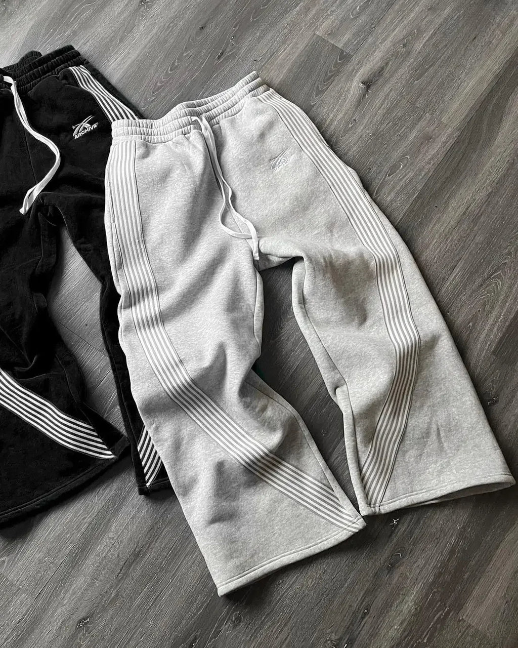 Y2k Grigio Pantaloni Casual Vintage Funzionale Tattico da Uomo Premium da Jogging Pantaloni a Gamba Larga con Coulisse Streetwear Pantaloni Sportivi