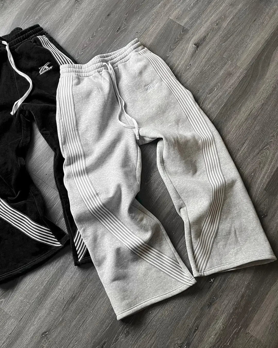 Y2k Grigio Pantaloni Casual Vintage Funzionale Tattico da Uomo Premium da Jogging Pantaloni a Gamba Larga con Coulisse Streetwear Pantaloni Sportivi