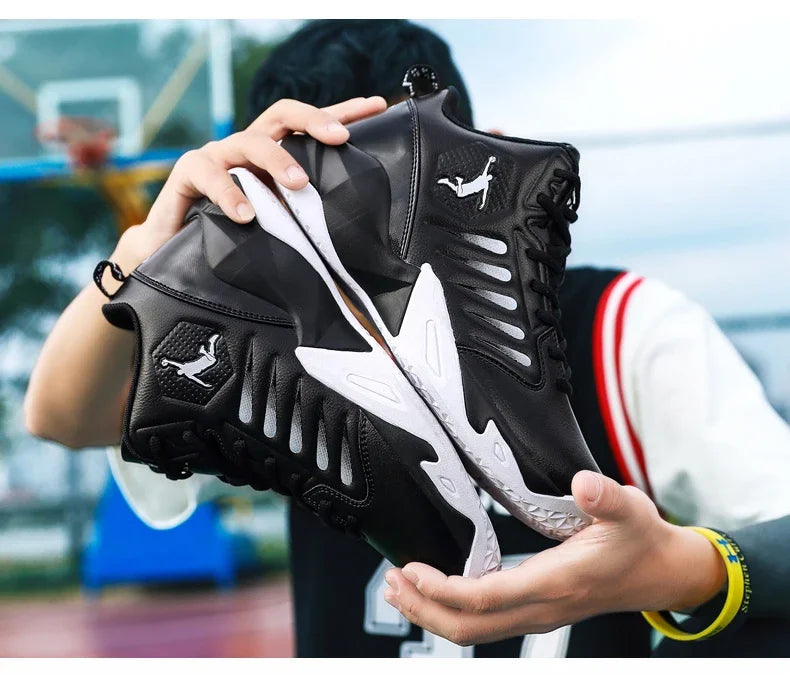 Scarpe da ginnastica da uomo in pelle di marca Comode scarpe da basket leggere antiscivolo Scarpe da basket impermeabili da basket da uomo