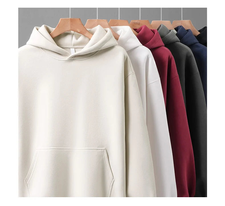 DUKEEN 450G Felpe con cappuccio da uomo pesanti 2025 Primavera e autunno Giacca sportiva con cappuccio tinta unita di base Abbigliamento da uomo di alta qualità