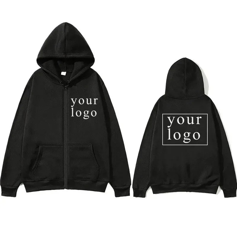 Felpa con cappuccio cardigan con cerniera nuova uomo donna fai da te 2025 Nuova moda il tuo design Logo del marchio/immagine personalizzata personalizzata ovunque