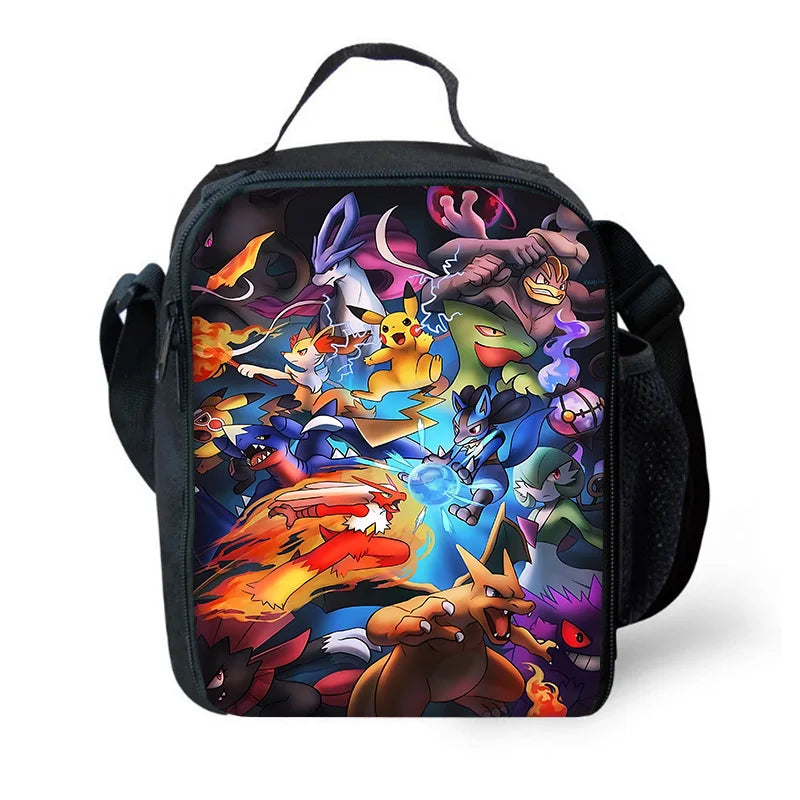 Zaino per la scuola per bambini con cartoni animati di Potdemiel, con borse per il pranzo, borse per matite, zaini per ragazzi e ragazze, P-PokéS, il miglior regalo