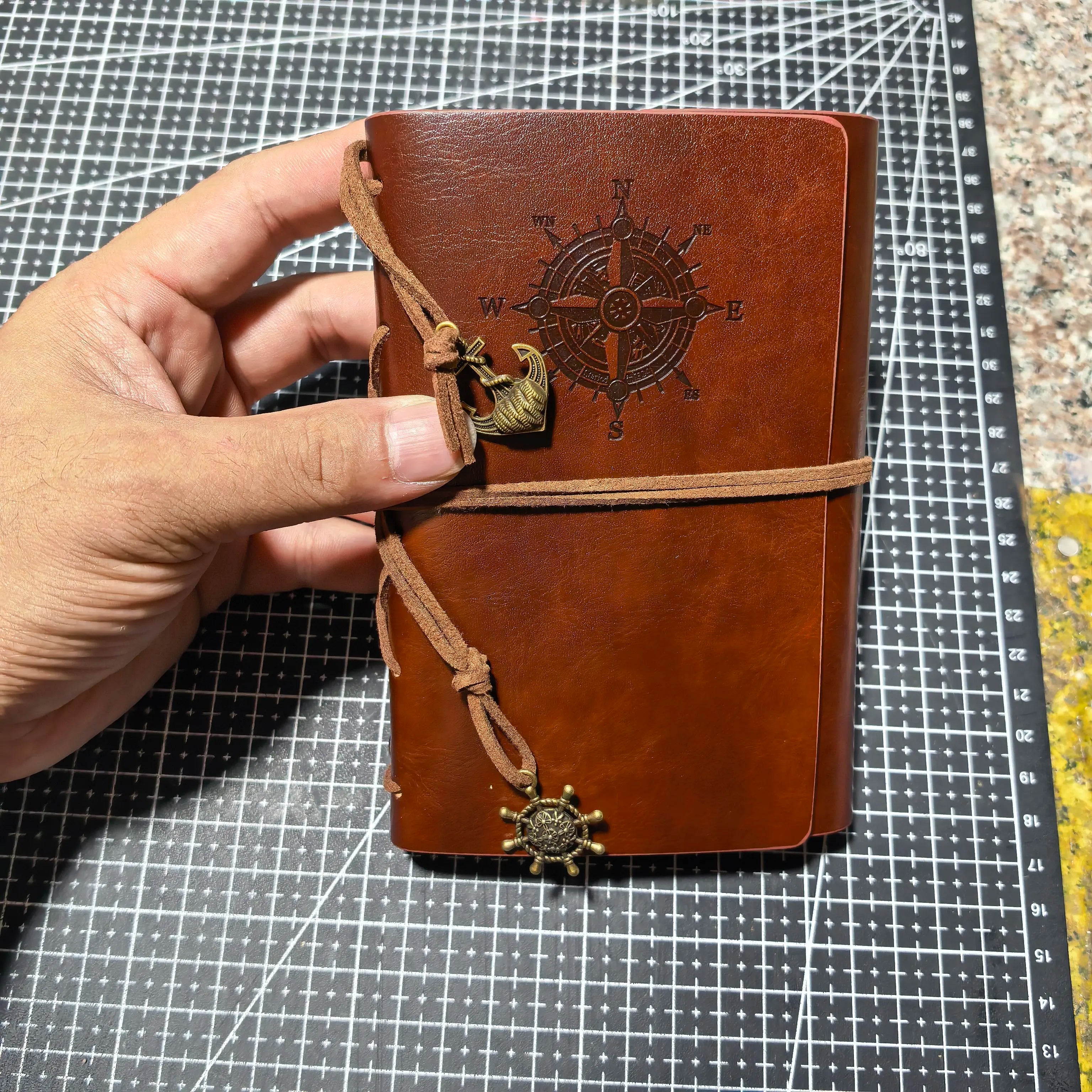 Retro Notebooks & Journals Agenda Binder Sketch Book Leather Soft Cover 14x10cm Replaceable Kraft Paper Inner Korean Stationery