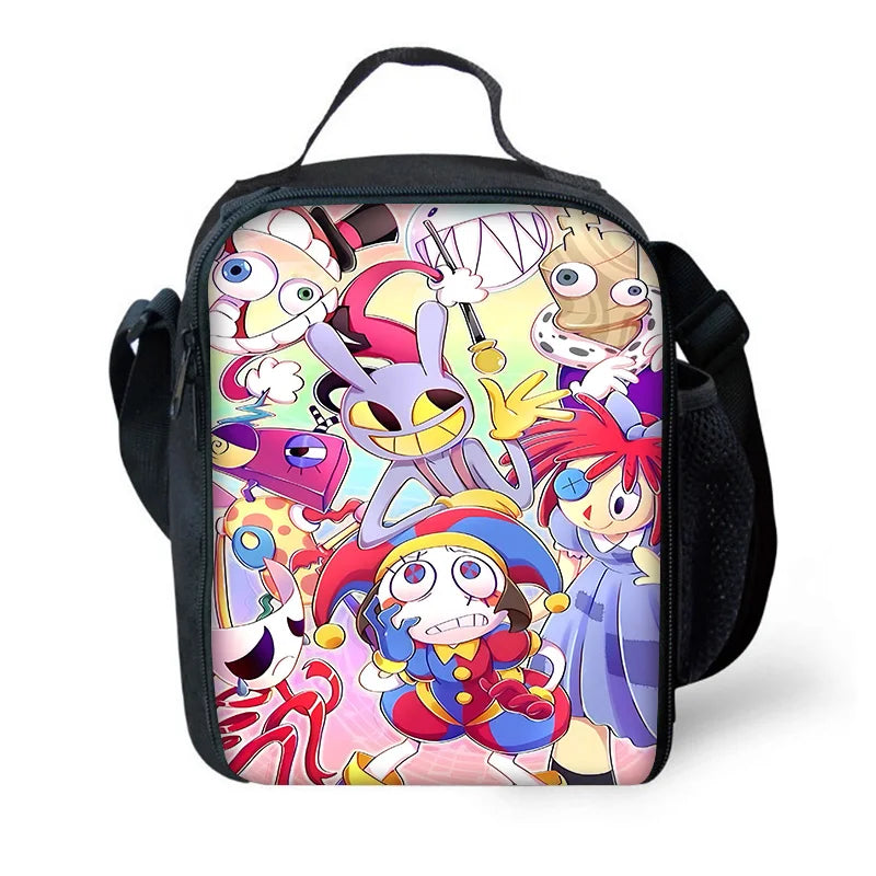 Zaino scolastico per bambini Cartoon A-AmazingS DigitalS Circus con borse per il pranzo, astucci, zaini scolastici per ragazzi e ragazze, miglior regalo