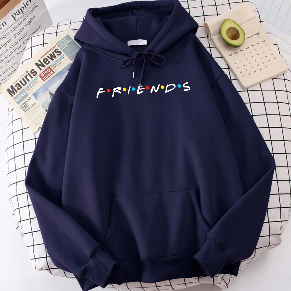 Sitcom Movie Friends Felpa con cappuccio da uomo stampata Felpa in pile coreano Semplice girocollo con cappuccio Street Oversize Abbigliamento da uomo autunnale
