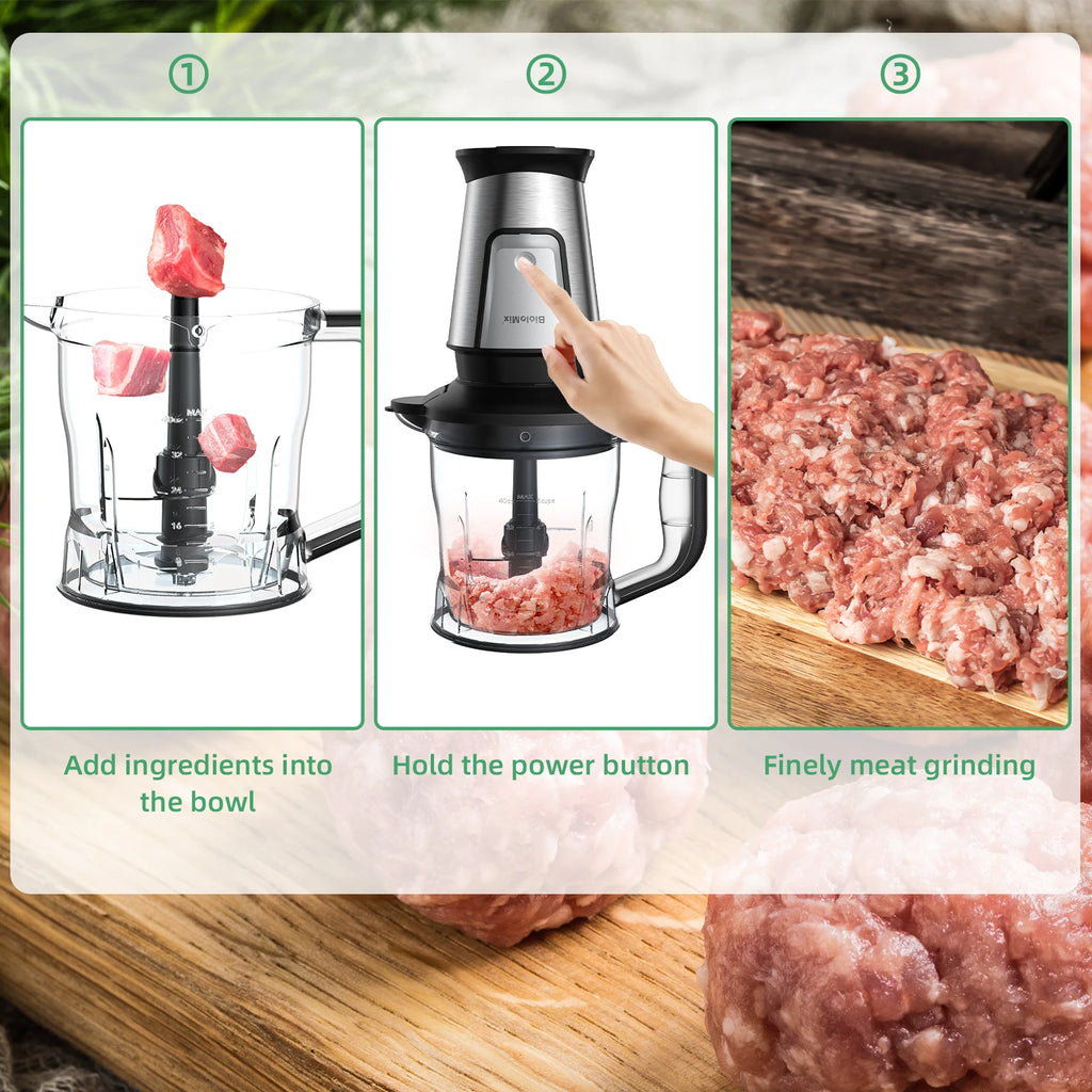 BioloMix 700W Compact Kitchen Blender 3-in-1 Juicer Food Processor and Dry Grinder Perfect for Making Fresh Juices Dips