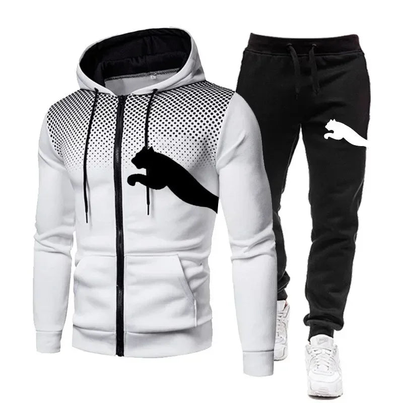 2025 Set di felpe con cappuccio autunno e inverno da uomo, set di felpe con cappuccio + pantaloni, abbigliamento sportivo da corsa per il tempo libero