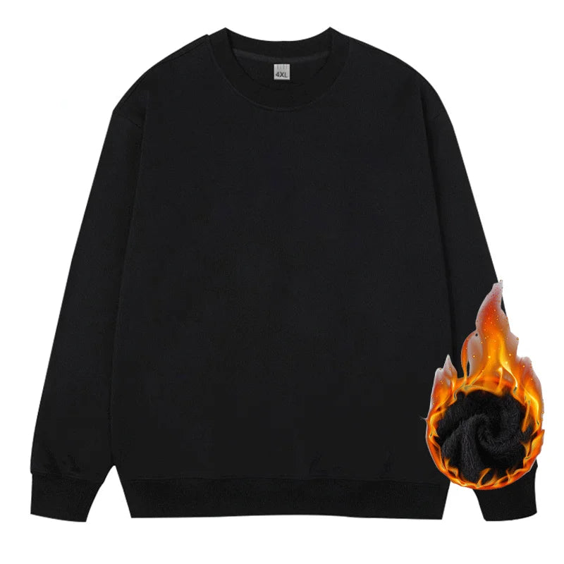 Felpa con fodera in pile taglie forti Pullover Maglione caldo oversize da uomo 6XL 7XL Girocollo Manica lunga Top larghi Abbigliamento maschile