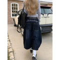 Blu delle Donne Retro Y2K 2000s Gamba Larga Baggy Casual Denim Pantaloni A Vita Alta Jeans Allentati 2024 Autunno Harajuku Pantaloni a Figura Intera