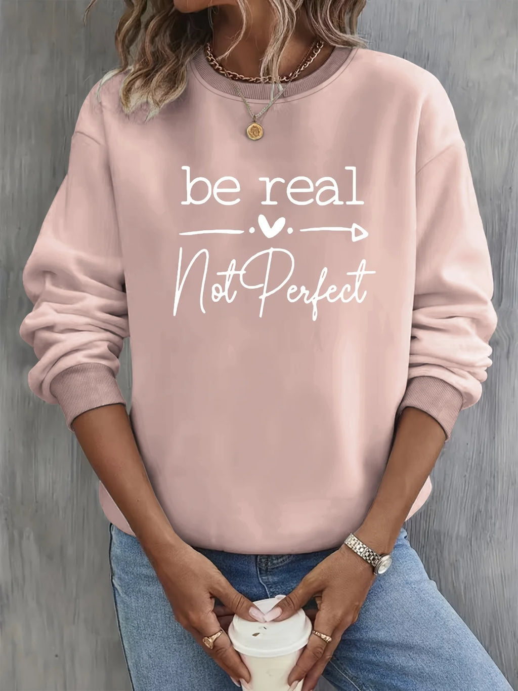 Pullover con cappuccio girocollo a maniche lunghe in velluto stampato con motivo a lettere comode e casual autunnali e invernali da donna