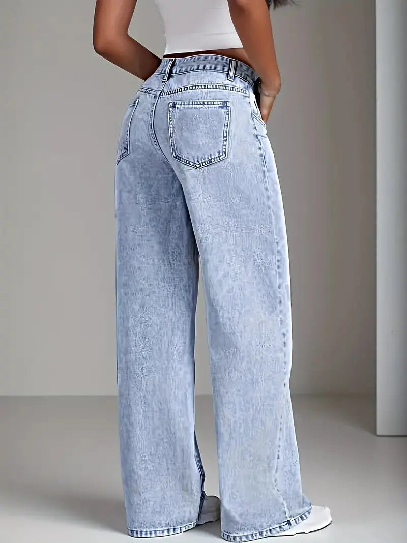 Nuovi Jeans Americani alla Moda 2026 per Donna, Larghi e Casual, Gamba Larga, Stile Streetwear, Pantaloni per Tutte le Stagioni