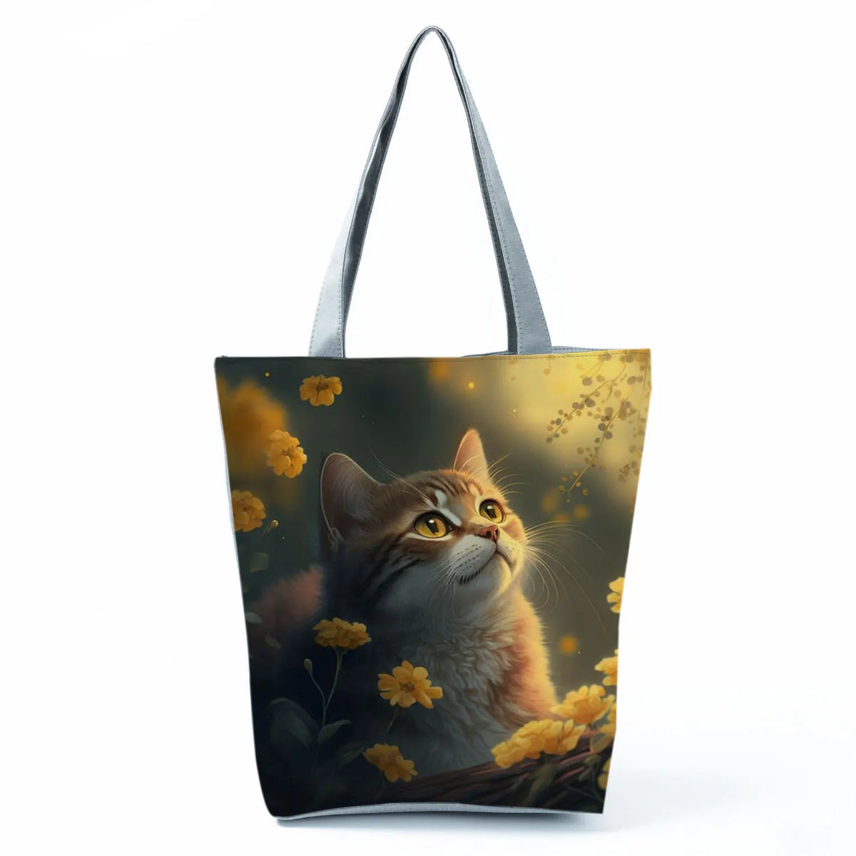Pretty Cartoon Cat Print borse borse da spiaggia da donna ad alta capacità Cute Animal Graphic Eco borse per la spesa riutilizzabili portatili