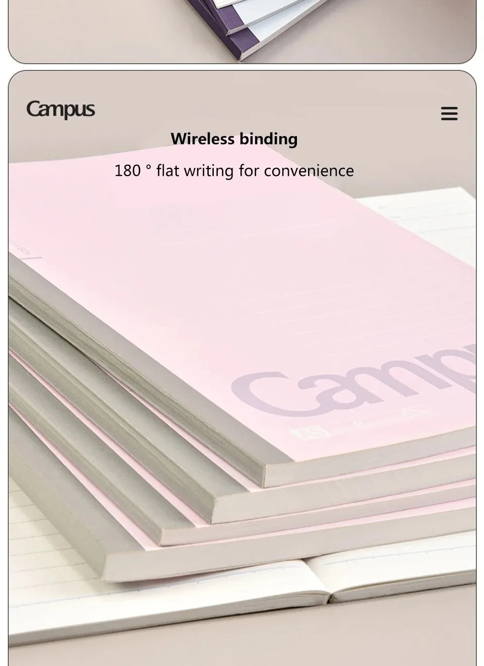 Japan KOKUYO Notebook 80 Pages Campus B5/A5 Soft Surface Wireless Binding Horizontal Line School Office Stationery