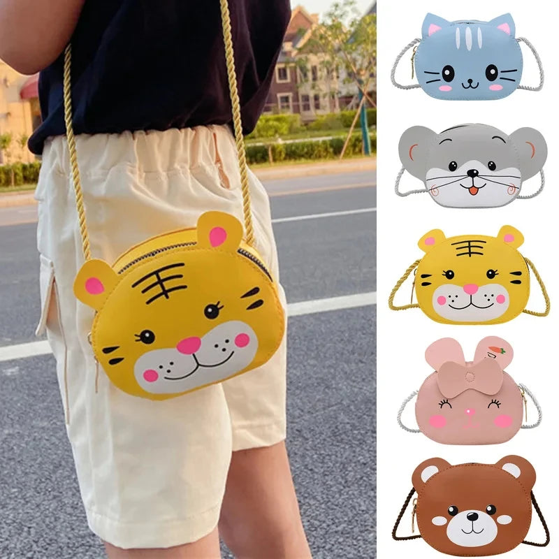 Bambini Neonate Ragazzi Cartone animato Animale Borsa Borsa a tracolla Design Borsa Borse Borse in pelle PU Simpatico coniglio Borsa a tracolla con chiusura a scatto 2024 Regalo