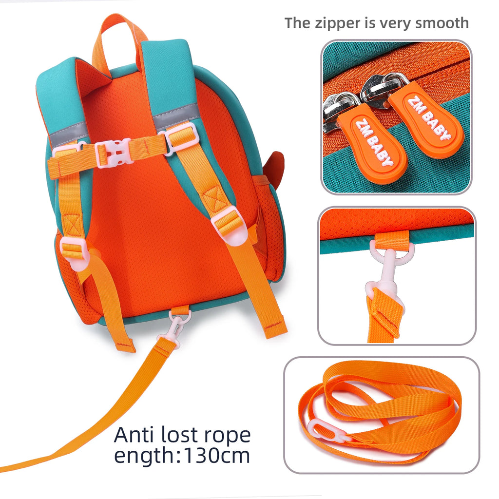 Zaino prescolare Zaino per bambini in neoprene con dinosauro Zaino per il pranzo per bambini Ragazzi Ragazze