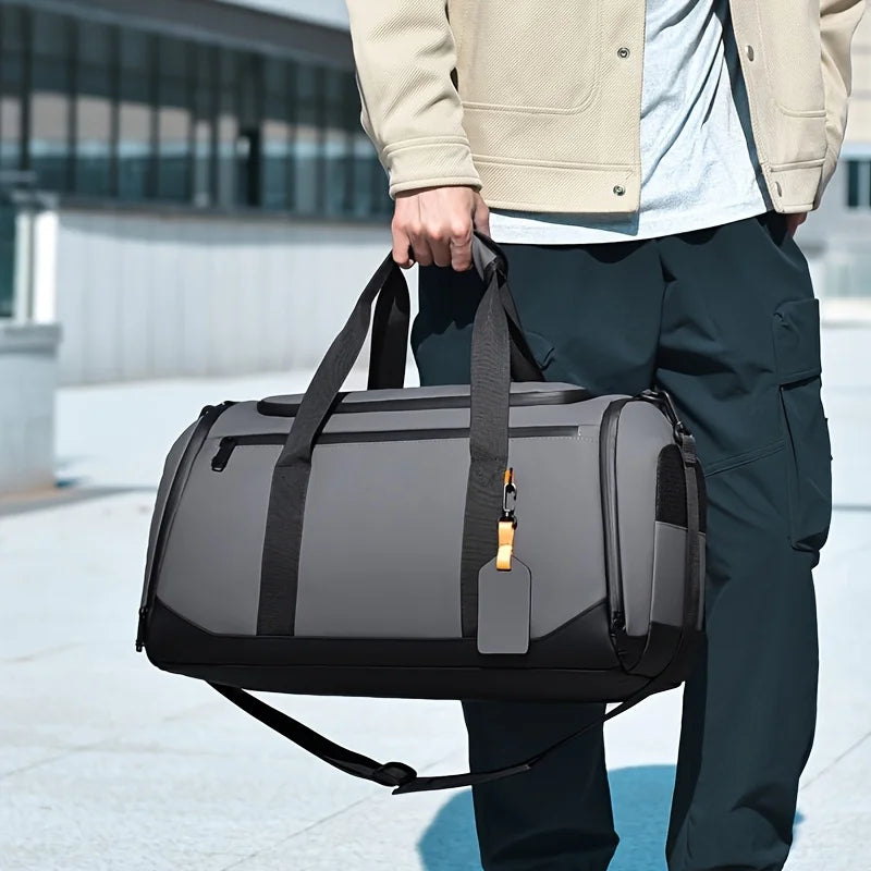 Borsa da Viaggio Grande Capacità per Uomo, Spaziosa Borsa Sportiva da Palestra con Scomparti Multipli, Borsone per Weekend e Pernottamenti