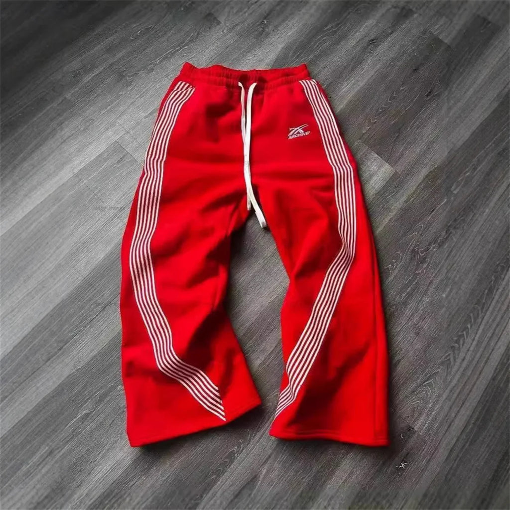 Y2k Grigio Pantaloni Casual Vintage Funzionale Tattico da Uomo Premium da Jogging Pantaloni a Gamba Larga con Coulisse Streetwear Pantaloni Sportivi