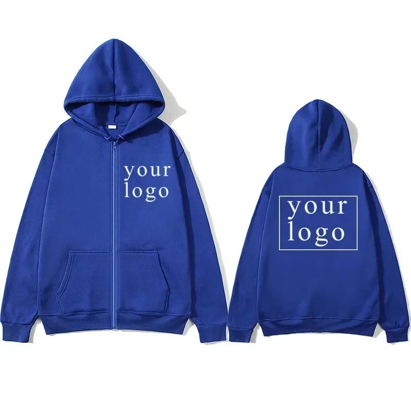 Felpa con cappuccio cardigan con cerniera nuova uomo donna fai da te 2025 Nuova moda il tuo design Logo del marchio/immagine personalizzata personalizzata ovunque