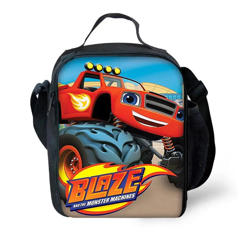 Zaino Scolastico 3D Cartoon Blaze Monster Machines con Borsa Pranzo, Astuccio, Zaino per Bambini e Bambine, Miglior Regalo