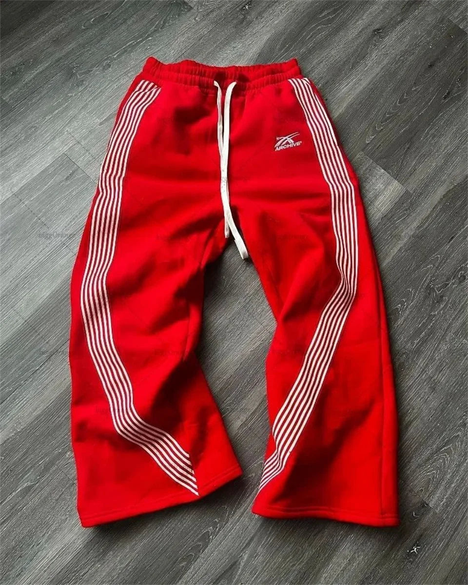 Y2k Grigio Pantaloni Casual Vintage Funzionale Tattico da Uomo Premium da Jogging Pantaloni a Gamba Larga con Coulisse Streetwear Pantaloni Sportivi