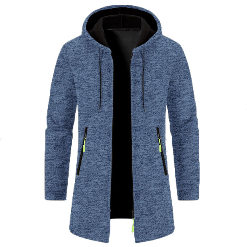 Felpe con cappuccio da uomo Felpe a maniche lunghe da uomo con cerniera con cappuccio Giacca invernale oversize da uomo Cappotto maglione nero