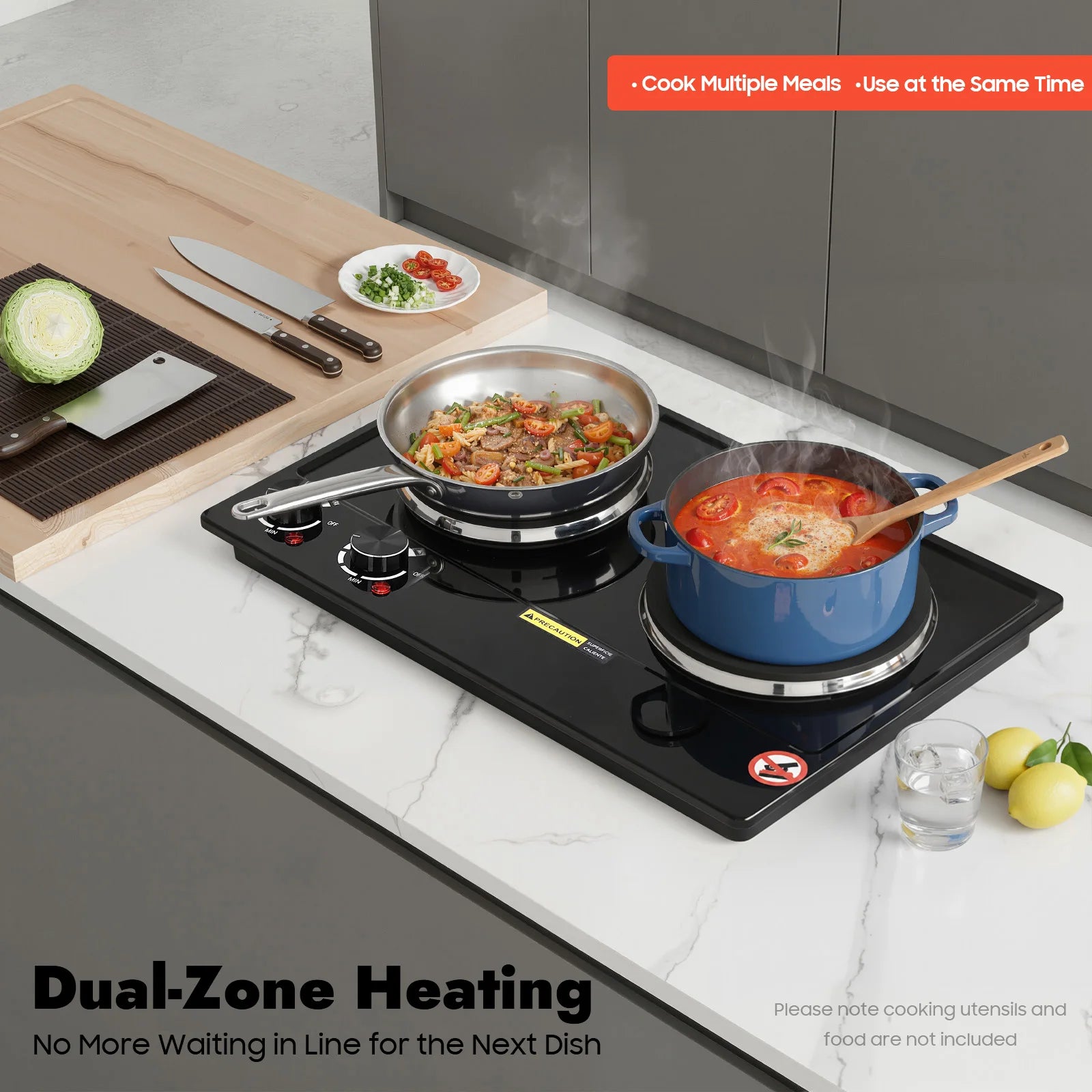Electric Hob Cooker with 2 Plate| 2500W Electric Stove Cooktop| Knob Control, 6 Gear
