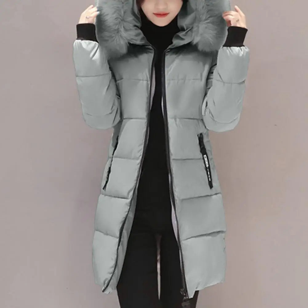 Giacche invernali da donna Piumini in cotone con cappuccio Top Parka di grandi dimensioni Mujer Cappotti Cappotto lungo Moda femminile Collo di pelliccia Abiti Capodanno