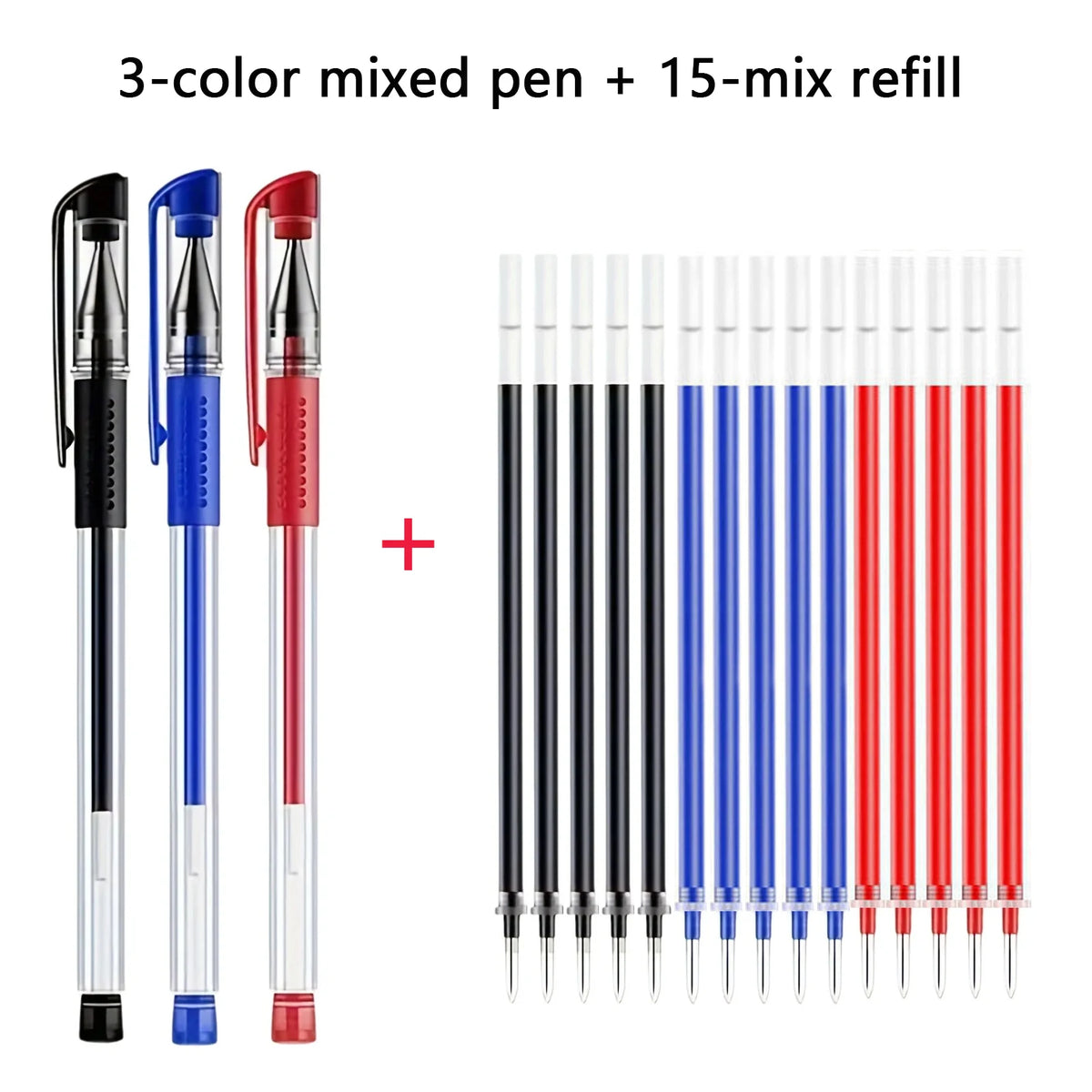 Gel Pen Set School Supplies Black Blue Red Ink,Bullet Tip 0.5mm,Ballpoint Pen Kawaii Pen Writing Tool School Office Stationery