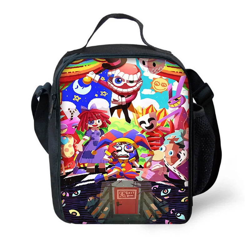 Zaino scolastico per bambini Cartoon A-AmazingS DigitalS Circus con borse per il pranzo, astucci, zaini scolastici per ragazzi e ragazze, miglior regalo