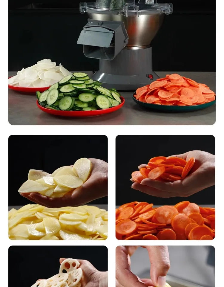 4-in-1 Vegetable Slicer Machine, Electric Food Chopper for Kitchen Household/Commercial Use Commercial-Grade Efficient Vegetable