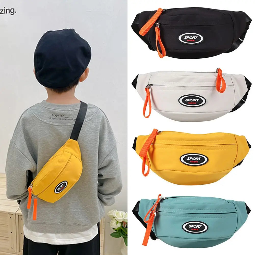Borsa da petto per bambini carina di nuova moda Borsa a tracolla con tracolla monospalla Borsa diagonale in tela Borsa con cerniera per ragazza e ragazzo Portamonete
