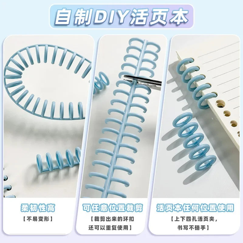 A4/A5/B5 Removable Spiral Notebook 60 Sheets Underline/Blank Loose Leaf Journal Macaron Binder for Students