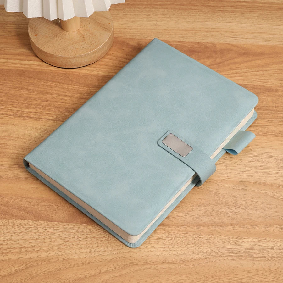 Vintage A5 Leather Notebook with Leather Notebook Cover, Personalized Soft Cover and Bookmark, Perfect for Business, Meeting