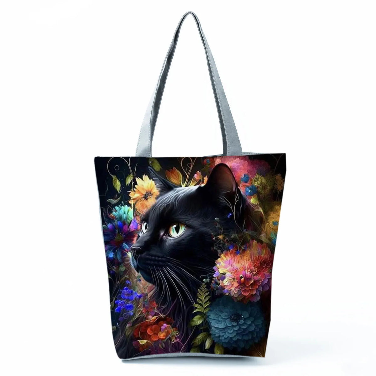 Pretty Cartoon Cat Print borse borse da spiaggia da donna ad alta capacità Cute Animal Graphic Eco borse per la spesa riutilizzabili portatili