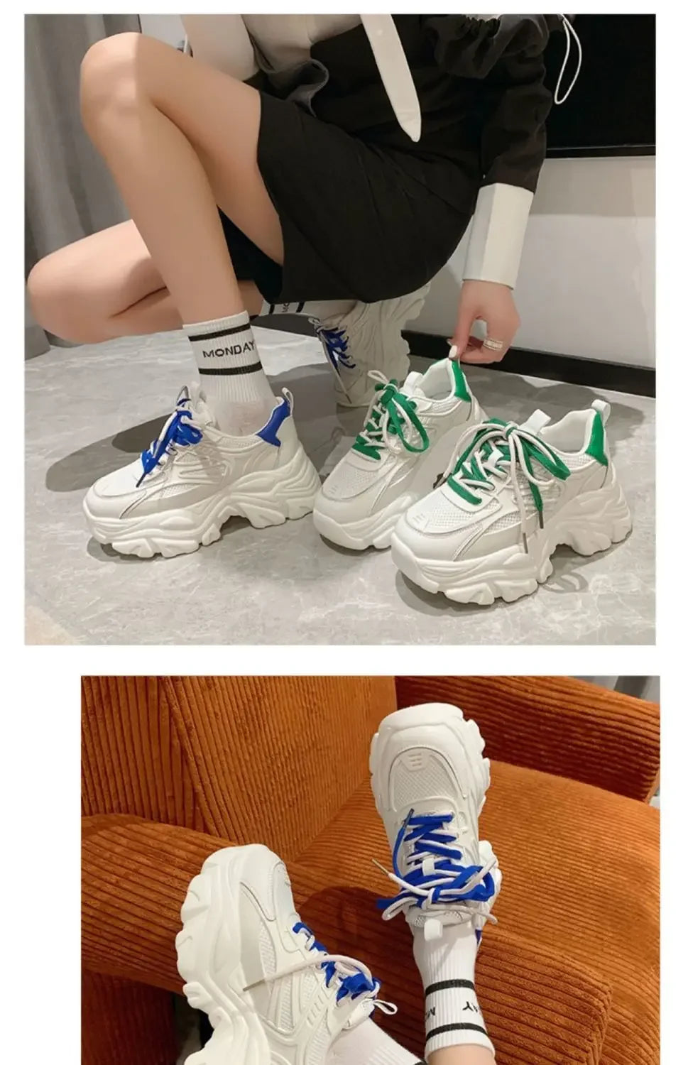 Calzature da donna con plateau High On scarpe da donna Daily Routine Light qualità coreana vulcanizzata a buon mercato per offerta elegante 39