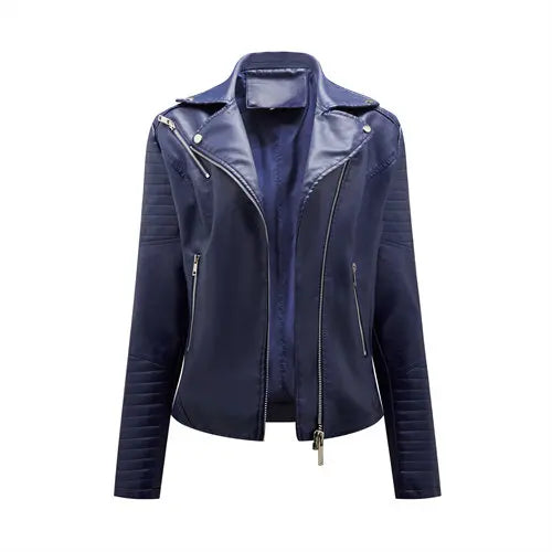 2026 Giacca in ecopelle da donna di nuova moda, cappotto casual in PU con cerniera primavera autunno, capispalla da motociclista femminile abbigliamento da donna S-XXXL